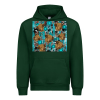 Forest Green western aztec highland cow Urban Hoodie - RanaPortraitStore