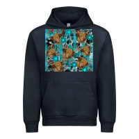 Navy western aztec highland cow Urban Hoodie - RanaPortraitStore