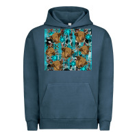 Pigment Midnight Navy western aztec highland cow Urban Hoodie - RanaPortraitStore