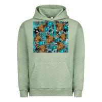 Pigment Oil Green western aztec highland cow Urban Hoodie - RanaPortraitStore