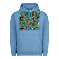 Pigment Pebble Blue western aztec highland cow Urban Hoodie - RanaPortraitStore