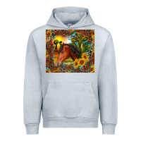 Heather Grey western horse and sunflower Urban Hoodie - RanaPortraitStore