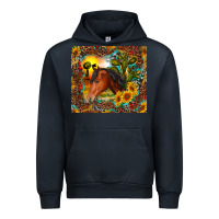 Navy western horse and sunflower Urban Hoodie - RanaPortraitStore