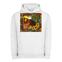 Pigment Lunar Rock western horse and sunflower Urban Hoodie - RanaPortraitStore
