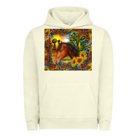 Pigment Pistachio western horse and sunflower Urban Hoodie - RanaPortraitStore