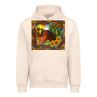 Sandshell western horse and sunflower Urban Hoodie - RanaPortraitStore