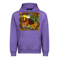 Tulip western horse and sunflower Urban Hoodie - RanaPortraitStore