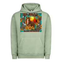 Pigment Oil Green western horse and desert tumbler Urban Hoodie - RanaPortraitStore