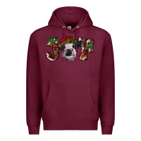 Burgundy Christmas Joy Heifer Cow Premium Hoodie - RanaPortraitStore