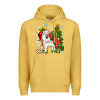 Antique Gold Christmas unicorn Premium Hoodie - Zillion Design Studio