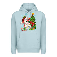 Blue Mist Christmas unicorn Premium Hoodie - Zillion Design Studio