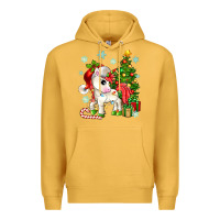 Mustard Christmas unicorn Premium Hoodie - Zillion Design Studio