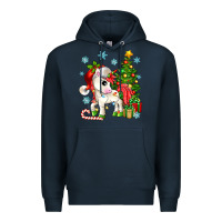 Navy Christmas unicorn Premium Hoodie - Zillion Design Studio
