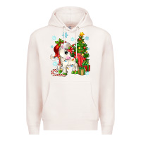 Pale Pink Christmas unicorn Premium Hoodie - Zillion Design Studio