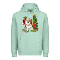 Seafoam Christmas unicorn Premium Hoodie - Zillion Design Studio