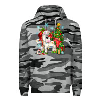 Slate Camo Christmas unicorn Premium Hoodie - Zillion Design Studio
