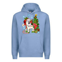 Colony Blue Christmas unicorn Premium Hoodie - Zillion Design Studio