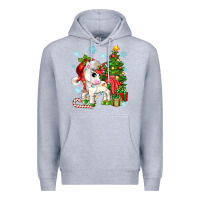 Heather Grey Christmas unicorn Premium Hoodie - Zillion Design Studio
