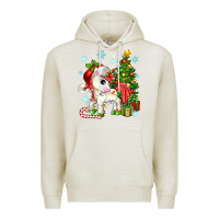 Oatmeal Heather Christmas unicorn Premium Hoodie - Zillion Design Studio