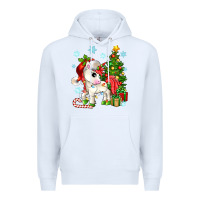 White Christmas unicorn Premium Hoodie - Zillion Design Studio