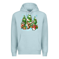 Blue Mist christmas rabbits Premium Hoodie - Zillion Design Studio
