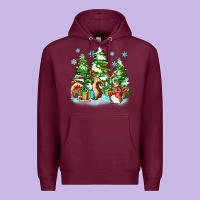 Christmas Rabbits Premium Hoodie Designed By Zillion Design Studio