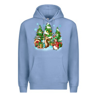 Colony Blue christmas rabbits Premium Hoodie - Zillion Design Studio