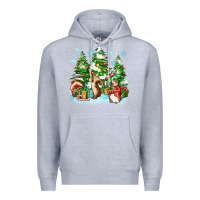 Heather Grey christmas rabbits Premium Hoodie - Zillion Design Studio