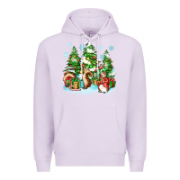 Lilac christmas rabbits Premium Hoodie - Zillion Design Studio