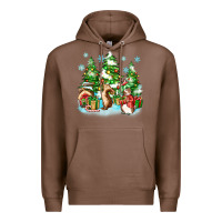 Chestnut christmas rabbits Premium Hoodie - Zillion Design Studio