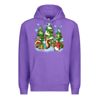 Purple christmas rabbits Premium Hoodie - Zillion Design Studio
