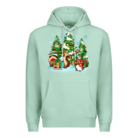 Seafoam christmas rabbits Premium Hoodie - Zillion Design Studio