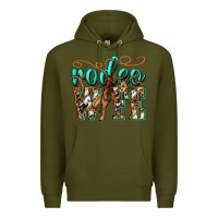 Army Green rodeo wife western Premium Hoodie - texasbilliewilder