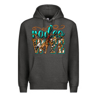 Charcoal Heather rodeo wife western Premium Hoodie - texasbilliewilder