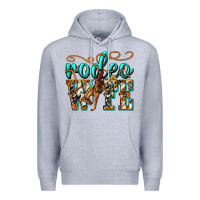 Heather Grey rodeo wife western Premium Hoodie - texasbilliewilder