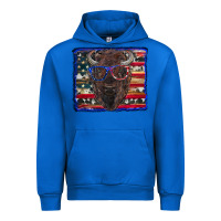 Cobalt bison with american flag Urban Hoodie - RanaPortraitStore