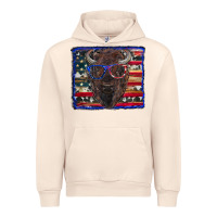 Sandshell bison with american flag Urban Hoodie - RanaPortraitStore