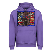Tulip bison with american flag Urban Hoodie - RanaPortraitStore