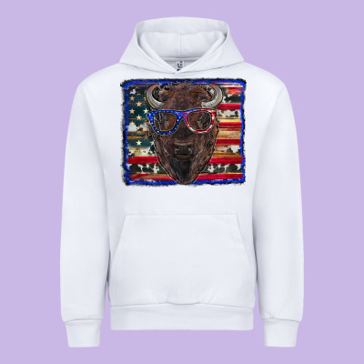 Urban Hoodie bison with american flag
