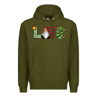Army Green Christmas Love Gnome Premium Hoodie - RanaPortraitStore