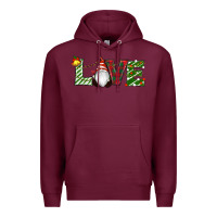 Burgundy Christmas Love Gnome Premium Hoodie - RanaPortraitStore