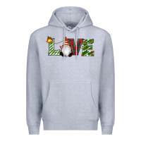 Heather Grey Christmas Love Gnome Premium Hoodie - RanaPortraitStore