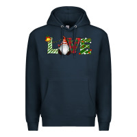 Navy Christmas Love Gnome Premium Hoodie - RanaPortraitStore