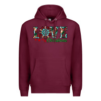 Burgundy Christmas Love Windmill Premium Hoodie - RanaPortraitStore
