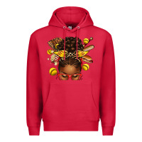 Cardinal softball afro messy bun Premium Hoodie - texasbilliewilder