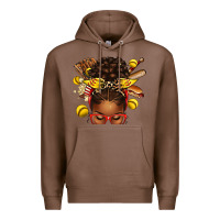 Chestnut softball afro messy bun Premium Hoodie - texasbilliewilder