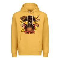 Mustard softball afro messy bun Premium Hoodie - texasbilliewilder