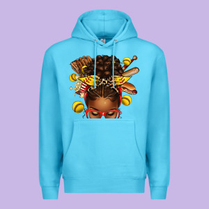 Softball Afro Messy Bun Premium Hoodie Designed By Texasbilliewilder