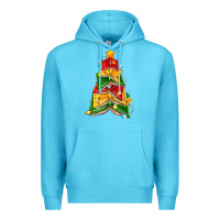 Ocean Blue christmas book tree Premium Hoodie - Zillion Design Studio
