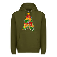 Army Green christmas book tree Premium Hoodie - Zillion Design Studio